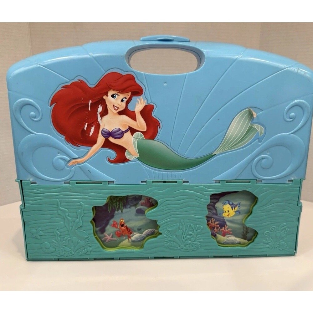 Disney Little Mermaid Ariel Undersea Castle Fold Out Playset Vintage Carry Case